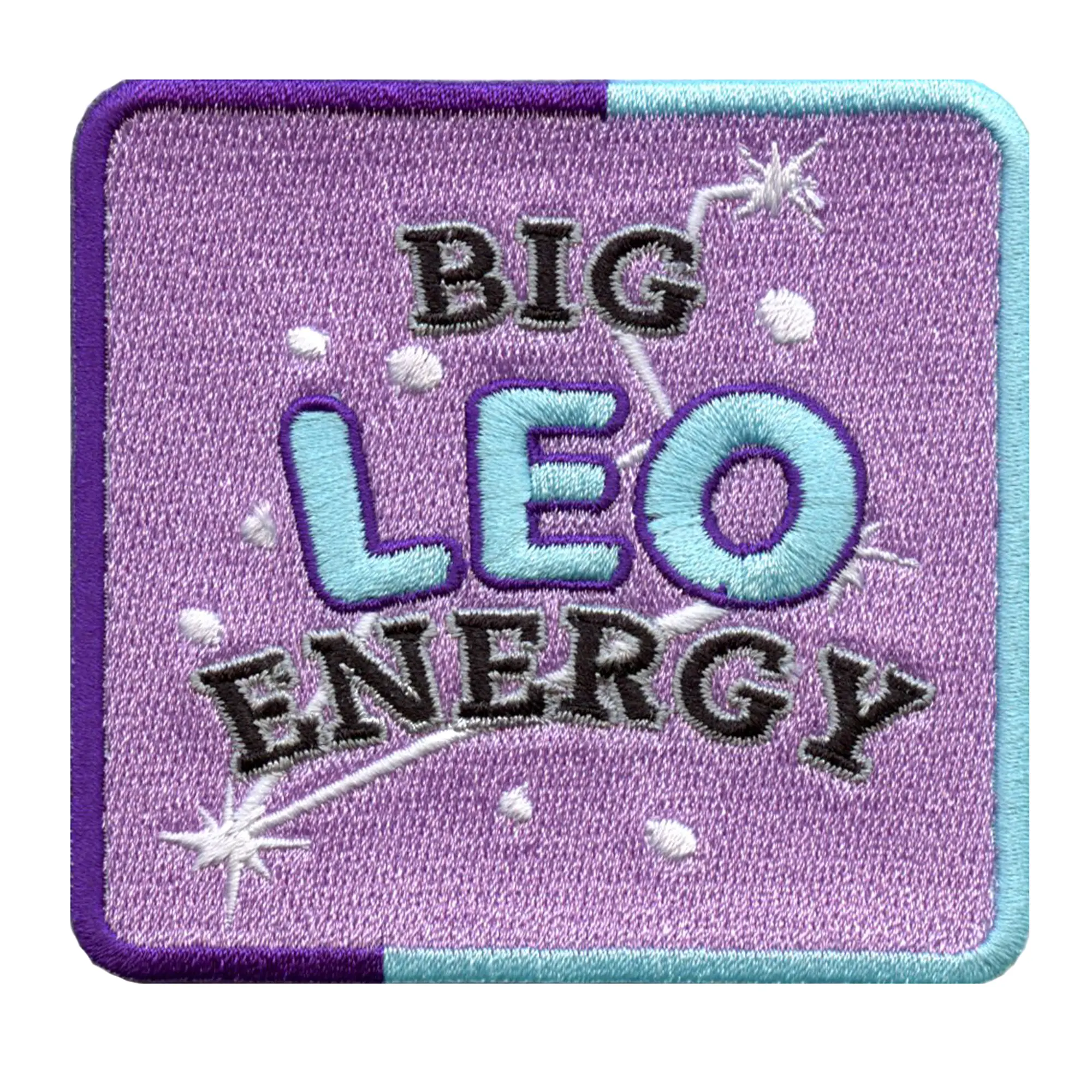 Grand patch énergétique Lion Constellation Zodiac Box brodé thermocollant
