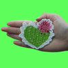 Cactus Heart Flower Patch Green Nopal Plant Embroidered Iron On