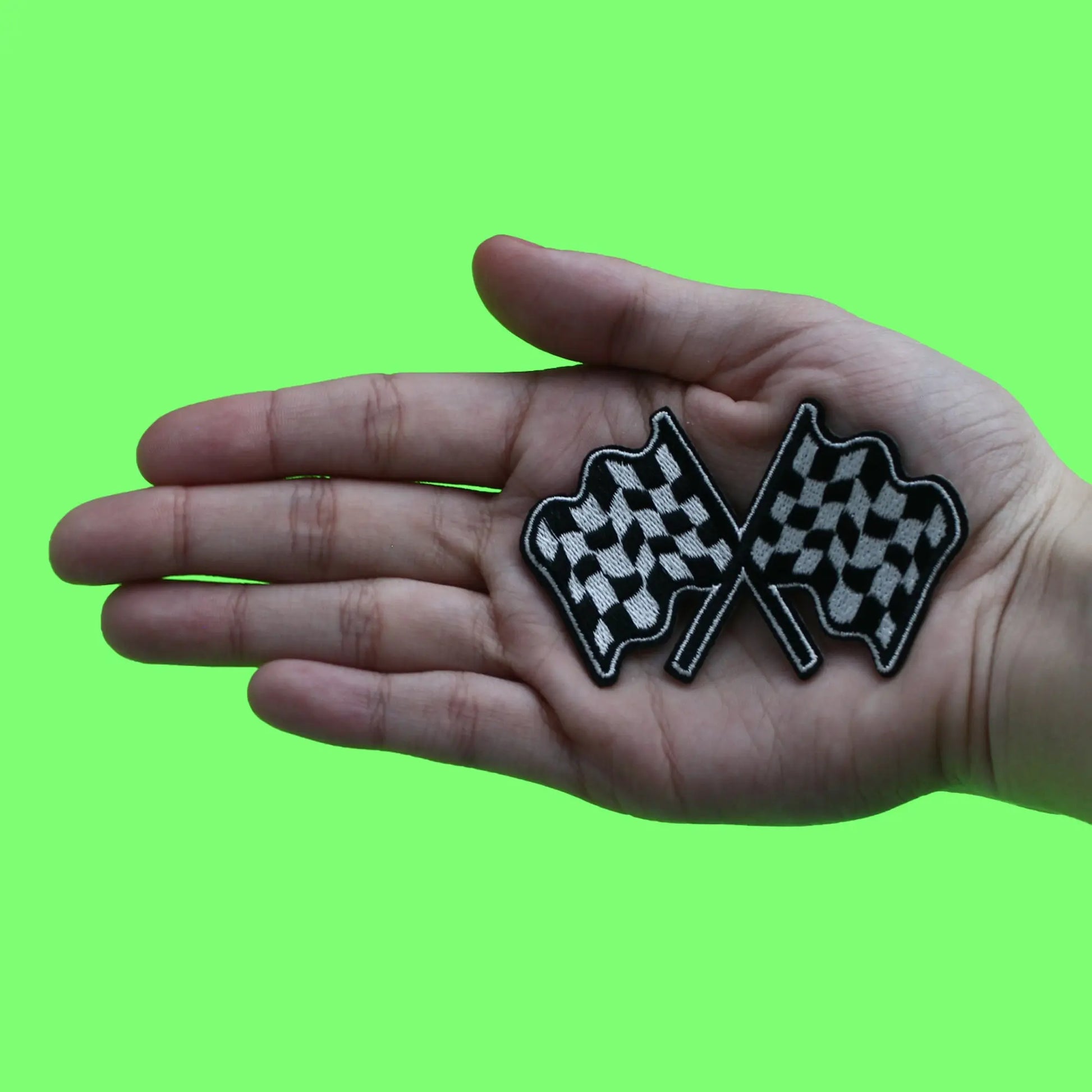 Checkered Flag Rally Patch Racing Car Marathon Embroidered Iron On