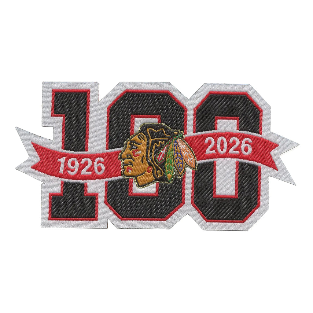 Chicago Blackhawks 100th Anniversary NHL Season Jersey Patch 2025-26 (Woven)