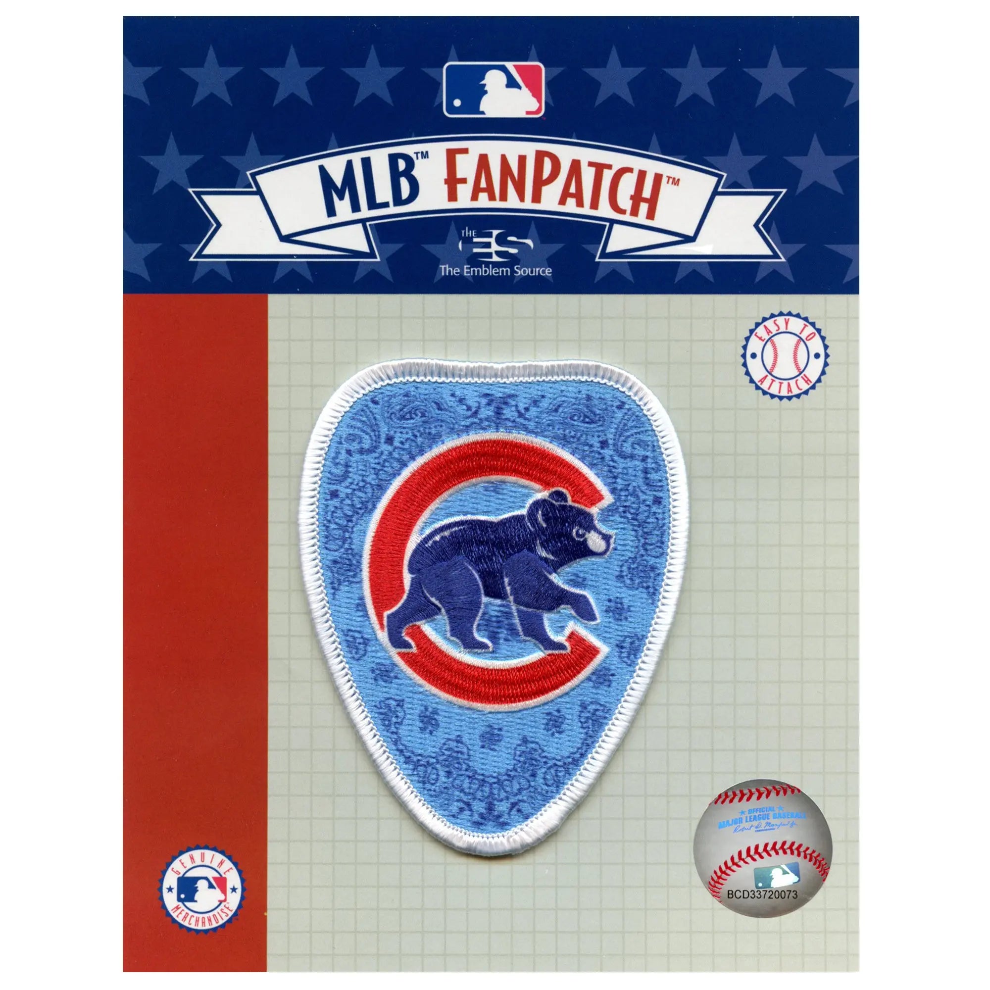 Écusson brodé avec logo des Cubs de Chicago pour fan de l'équipe de baseball professionnelle