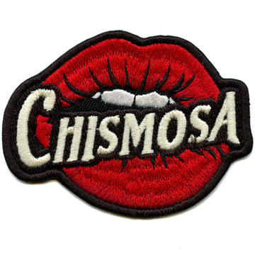 Patch brodé à repasser avec inscription « Chismosa Latina Lips »