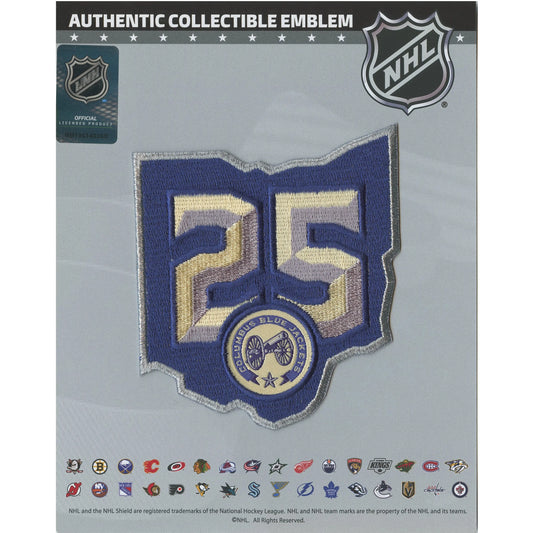 Columbus Blue Jackets 25th Anniversary Jersey Patch 2025-26 (Secondary)