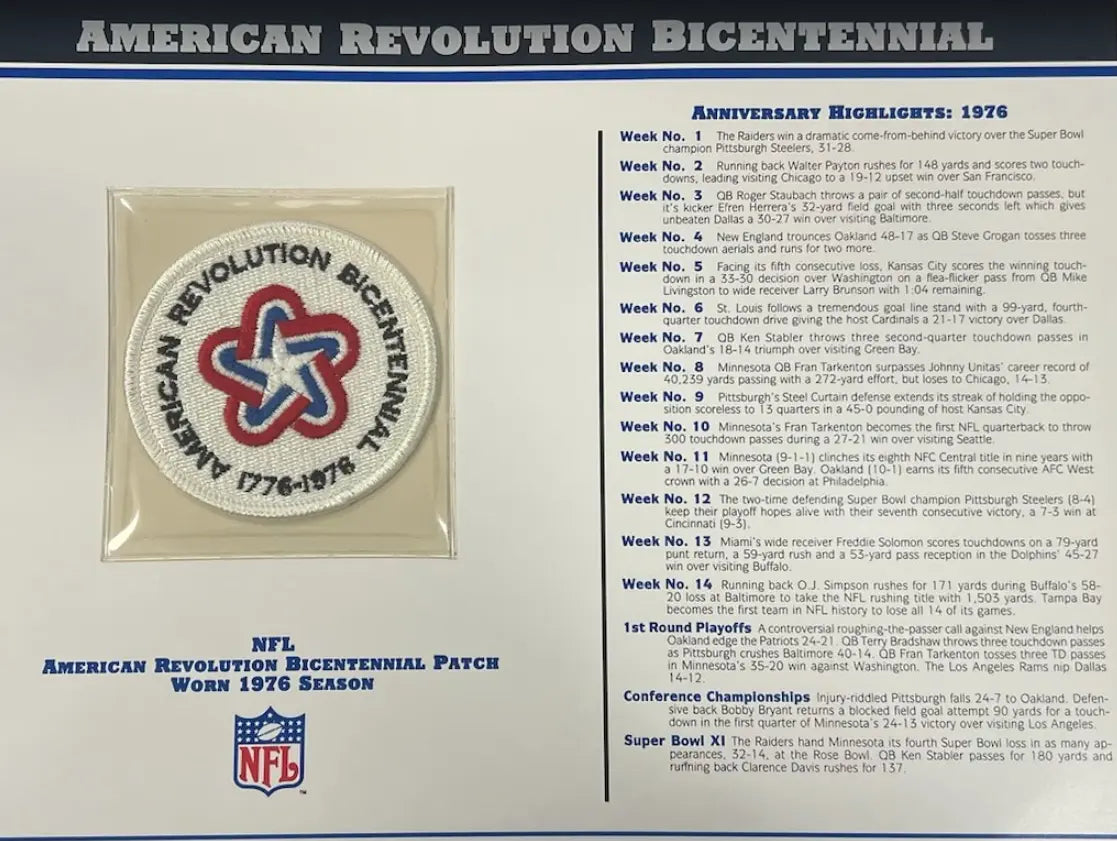 Écusson Willabee et Ward du bicentenaire de la Révolution américaine de 1976 avec carte de statistiques