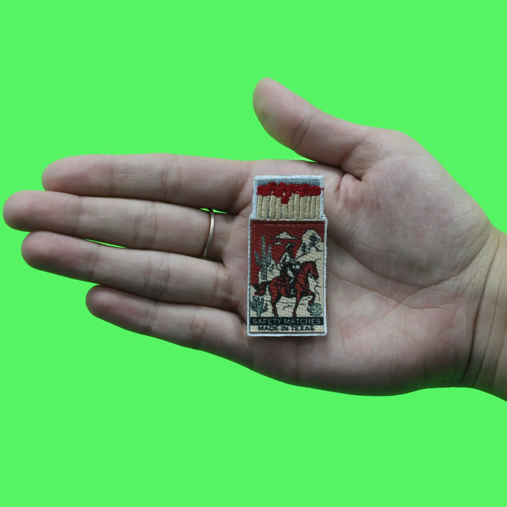 Safety Matches Patch Made In Texas Embroidered Iron On