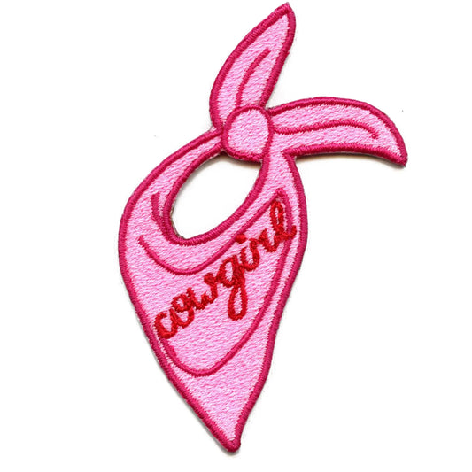 Cowgirl Pink Bandana Patch Western Travel Souvenir Embroidered Iron on