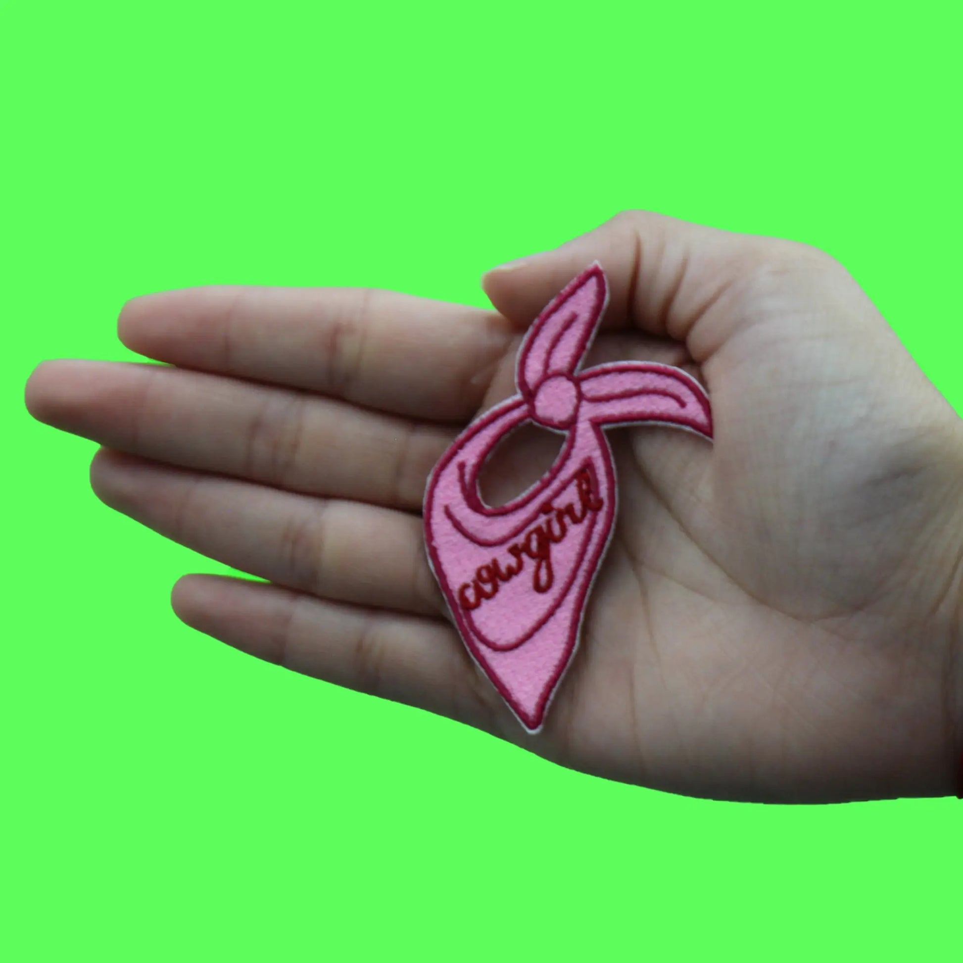 Cowgirl Pink Bandana Patch Western Travel Souvenir Embroidered Iron on