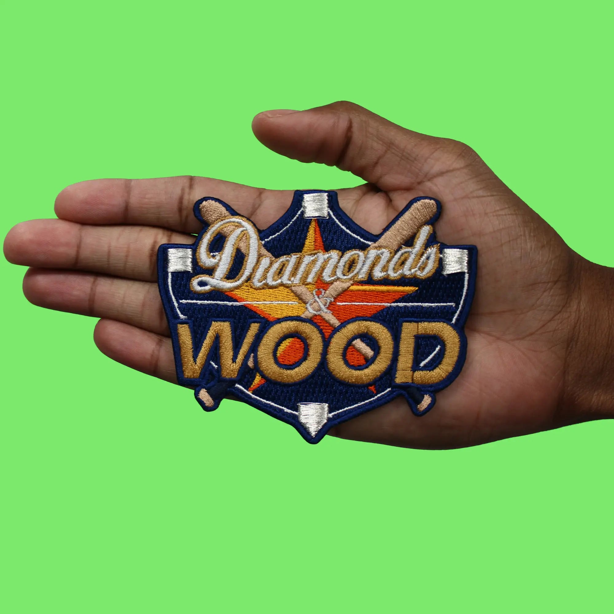 Diamonds And Wood Patch Houston Parody Culture Embroidered Iron On