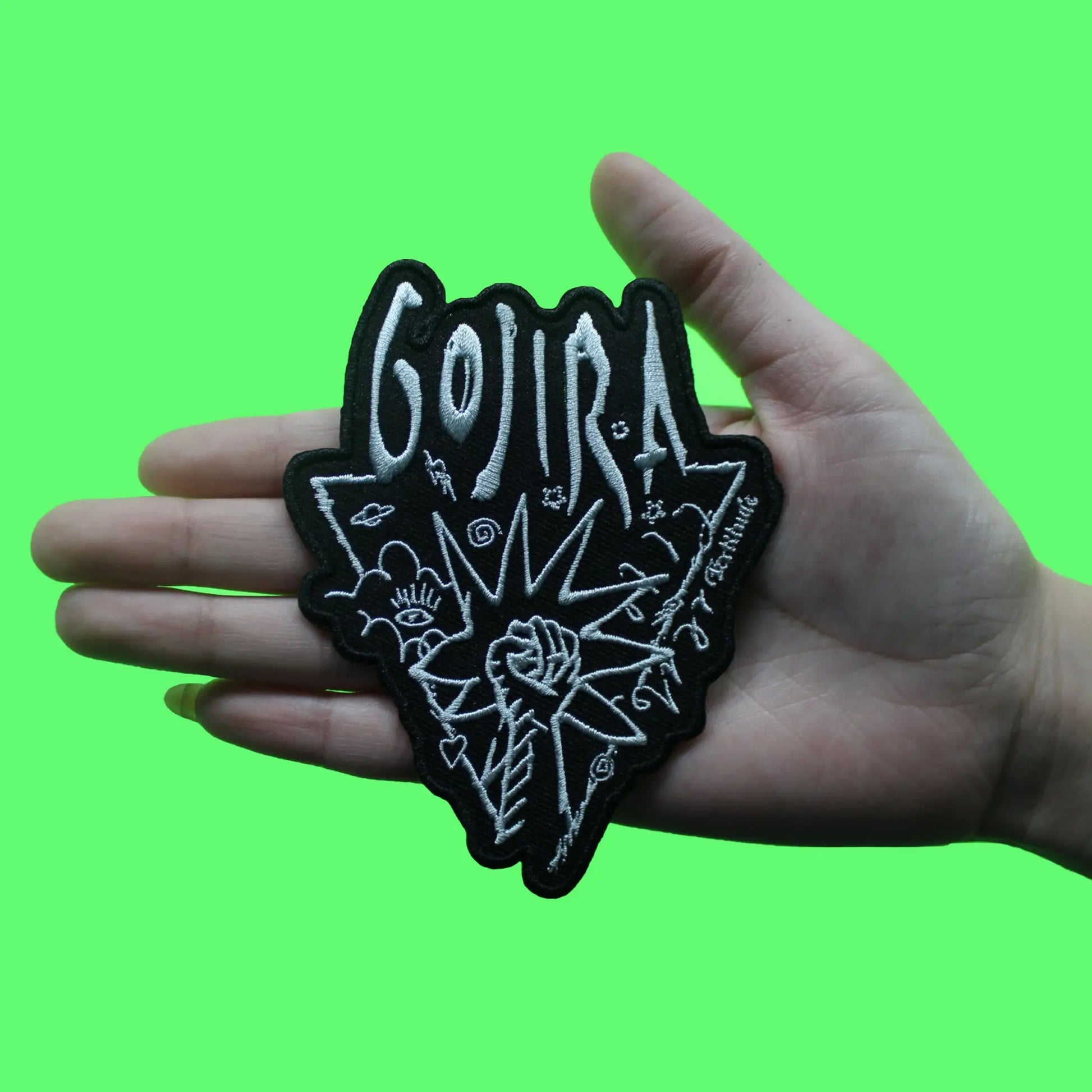 Gojira Rock Metal Patch Power Glove Logo Embroidered Iron On