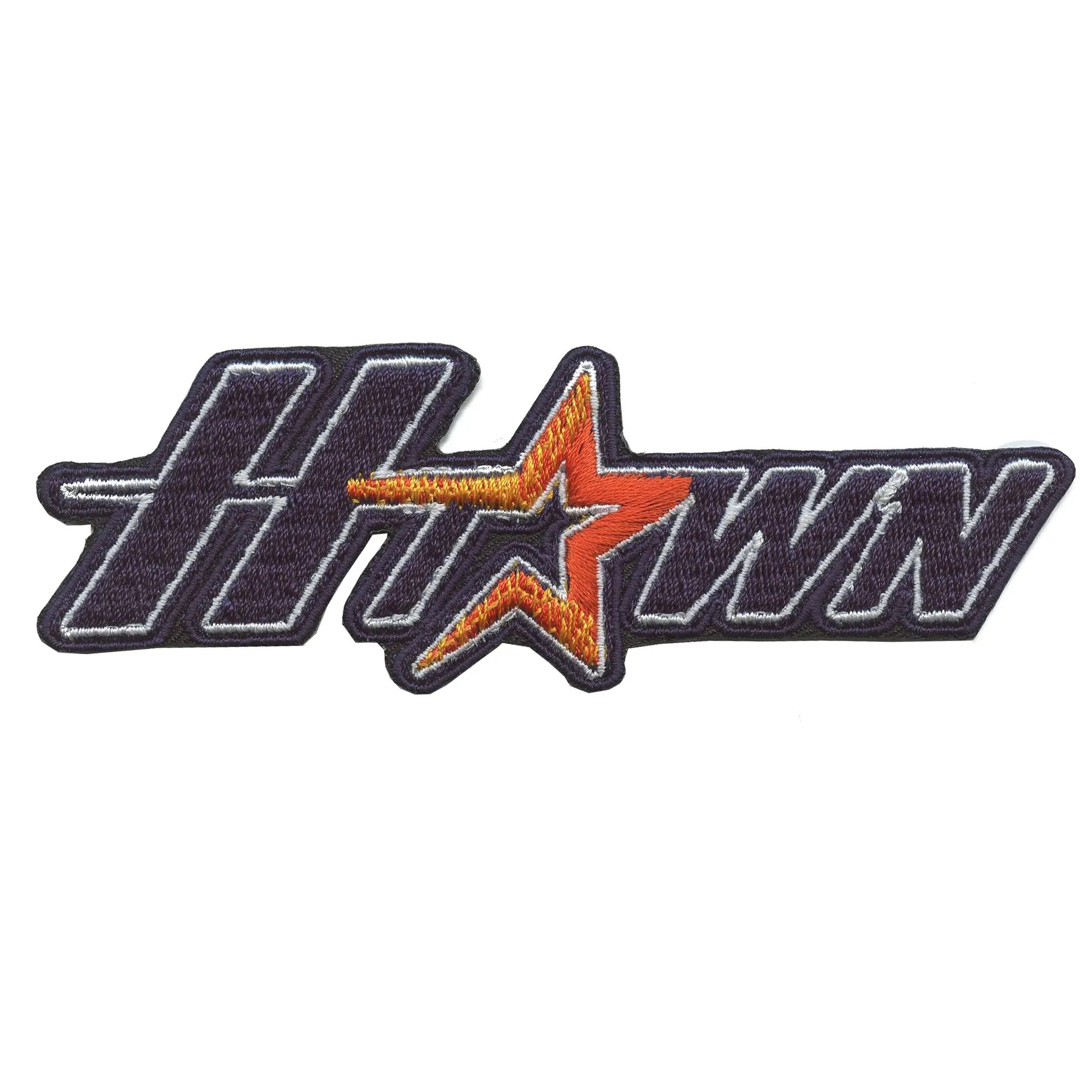 H-Town Star Patch Houston Baseball Script Embroidered Iron on