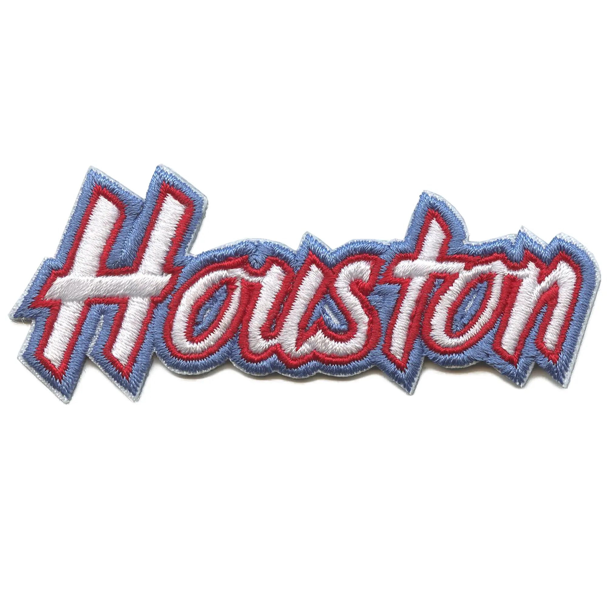 Houston College Script Patch Football Sports Pride Embroidered Iron On
