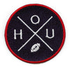 Houston Football Round Patch HOU Cross Team Embroidered Iron on Patch