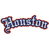 Houston Old English Patch XL Script Logo Embroidered Iron on Navy Orange