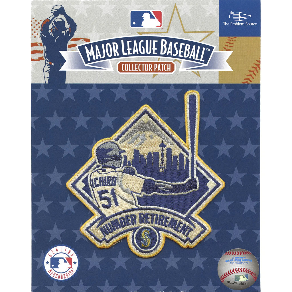 Ichiro Hall of Fame Number Retirement Game Hat Jersey Patch Embroidered ( GOLD)