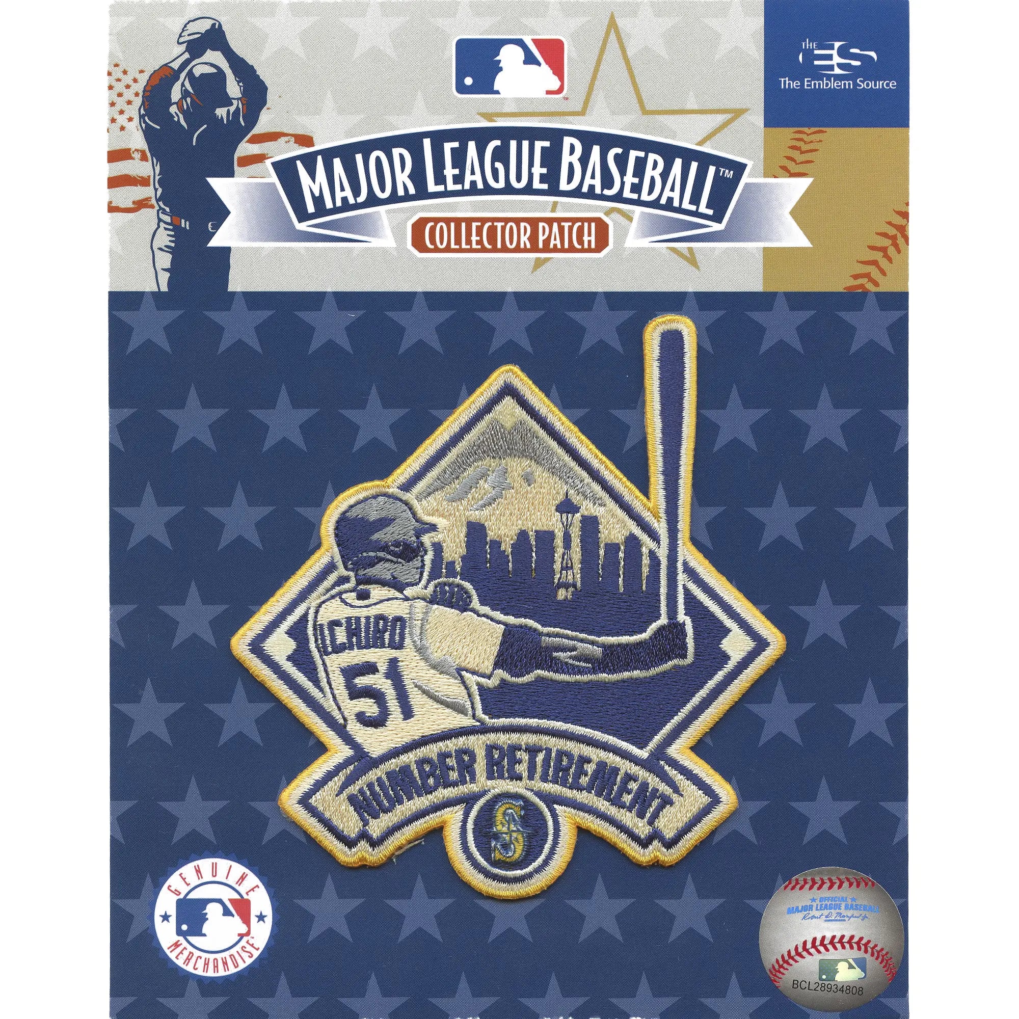 Ichiro Hall of Fame Number Retirement Game Hat Jersey Patch Embroidered ( GOLD)