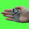 Iconic Kids Cartoon Patch X-ray Smiling Black Cat Embroidered Iron On