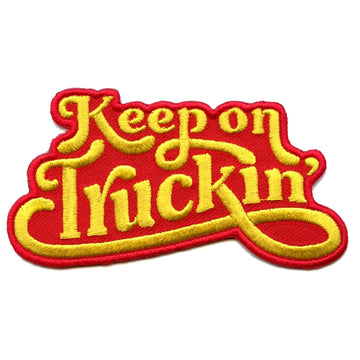 Patch Keep On Truckin' avec inscription en anglais « Keep On Truckin' » brodé à repasser