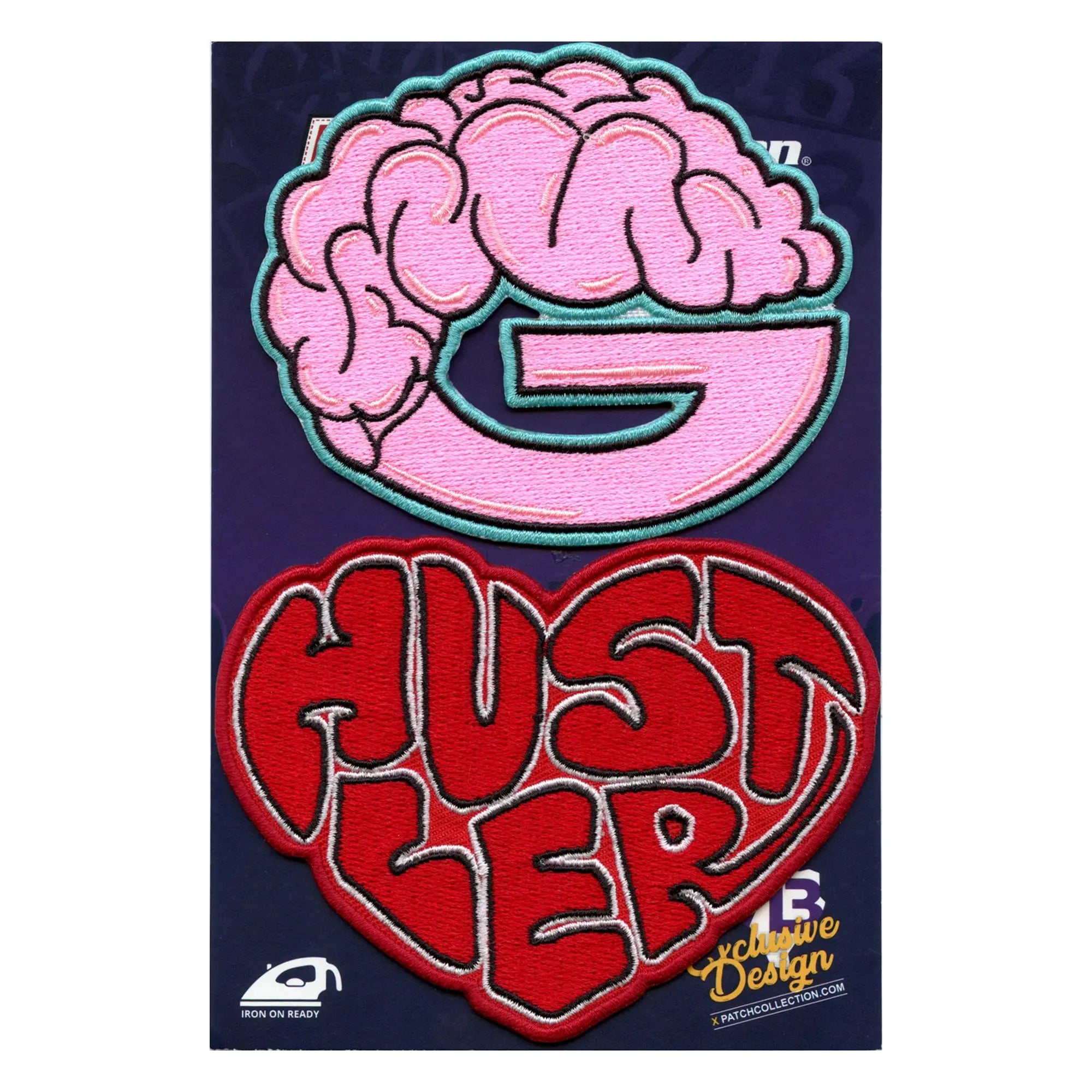 Mind Of A G & Heart Of A Hustler Patch Combo Embroidered Iron On (2 Pack)