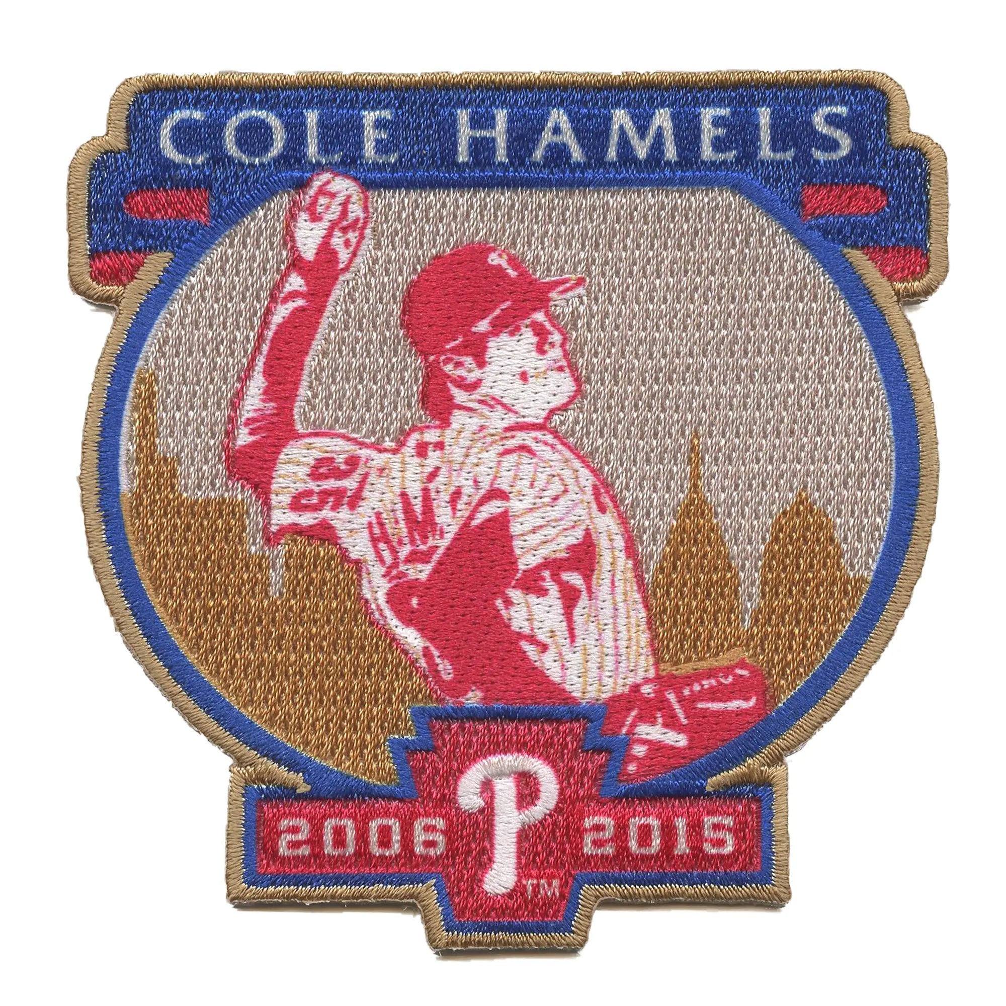 Écusson brodé Cole Hamels des Philadelphia Phillies, joueur de l'équipe sportive