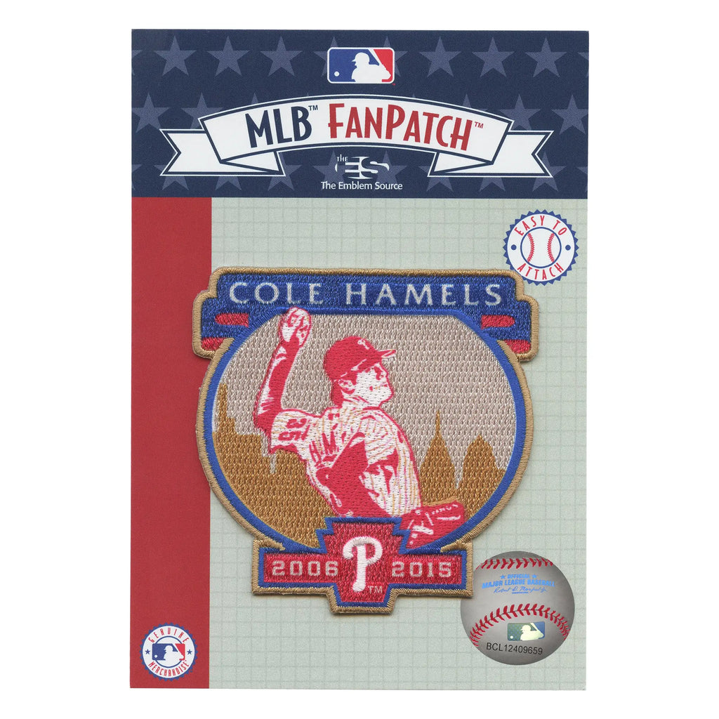 Écusson brodé Cole Hamels des Philadelphia Phillies, joueur de l'équipe sportive