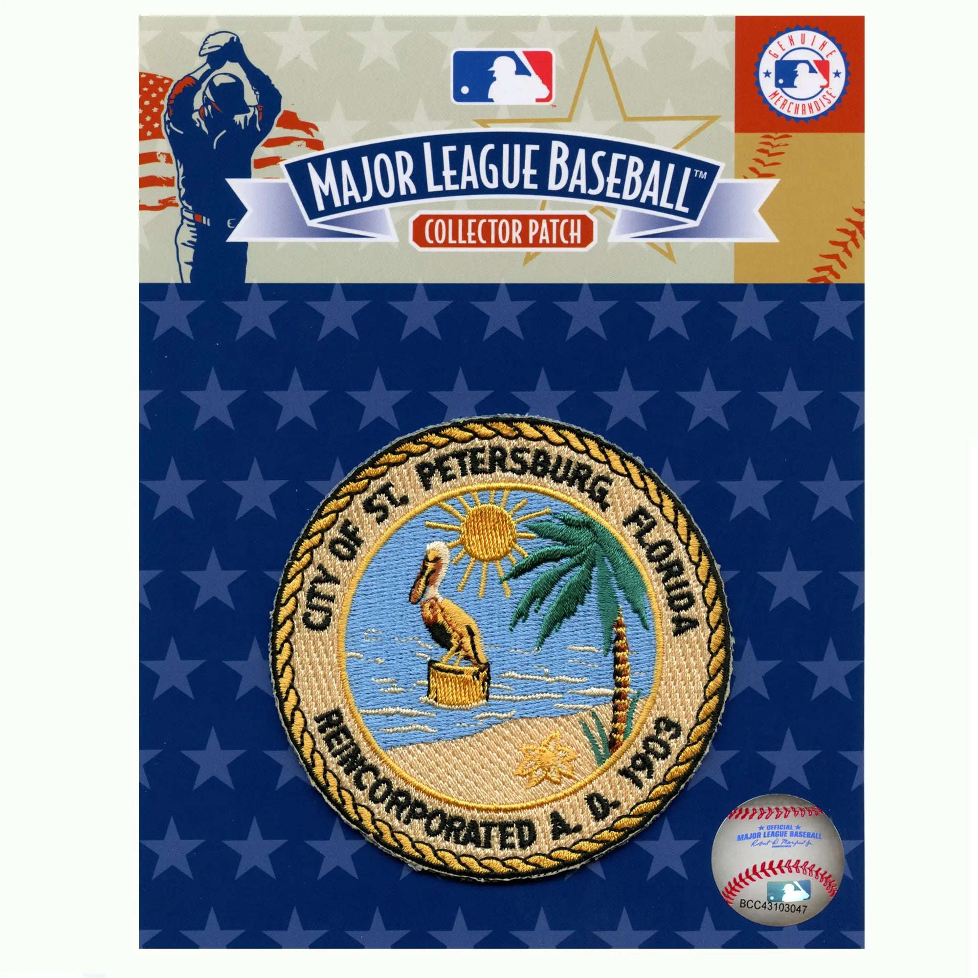 Écusson brodé de l'équipe de sport de baseball des Pirates de Pittsburgh de la ville de St. Petersburg, en Floride, réincorporée en 1903