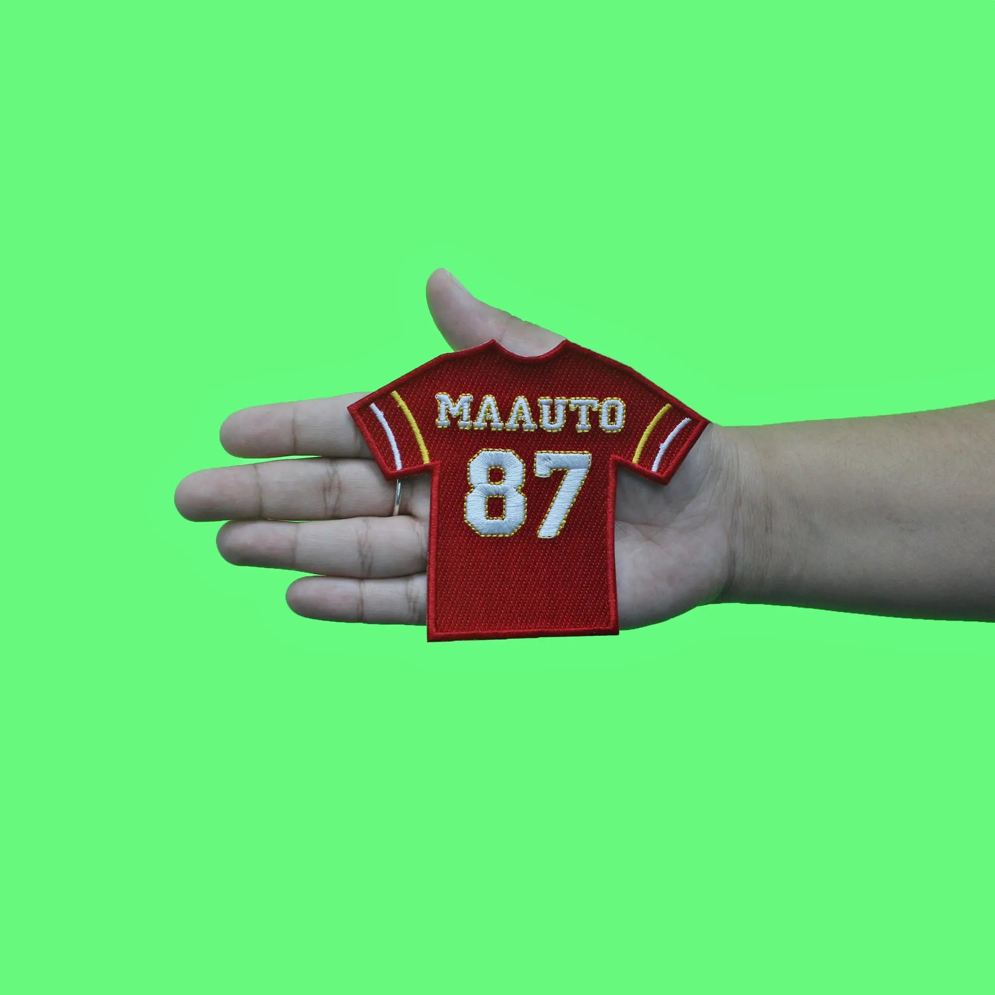 Red Football Jersey Maauto Player Patch Fan Missouri #87 Embroidered Iron On