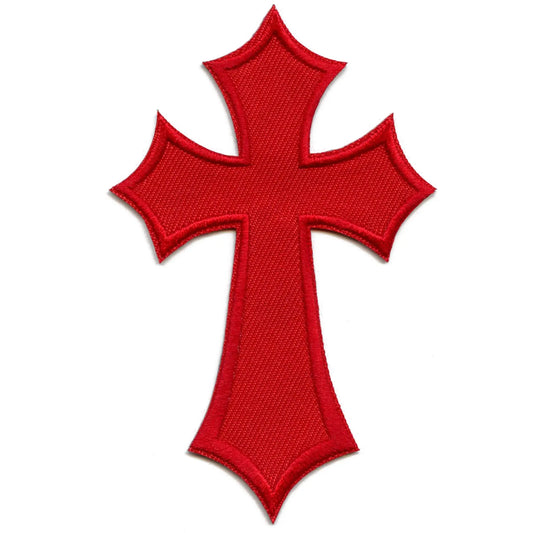 Red Y2k Cross Patch Fashion Aesthetic Embroidered Applique Iron on