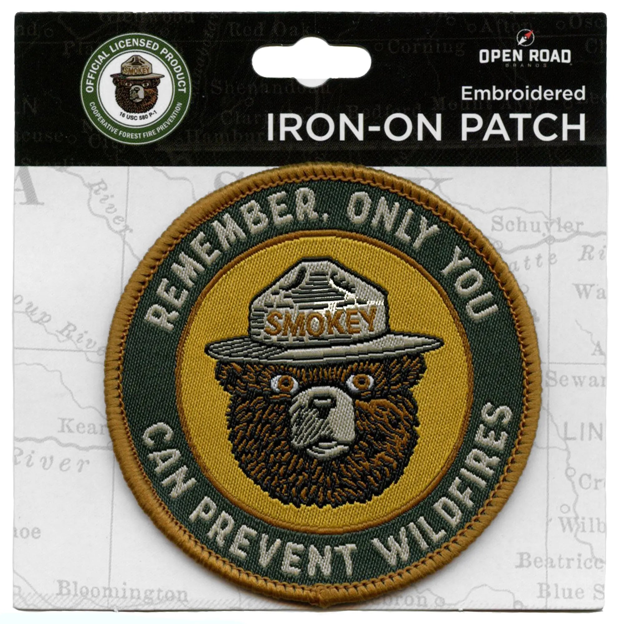 Smokey Bear Only You Can Patch Prevent Wildfire Preservation Woven Iron On