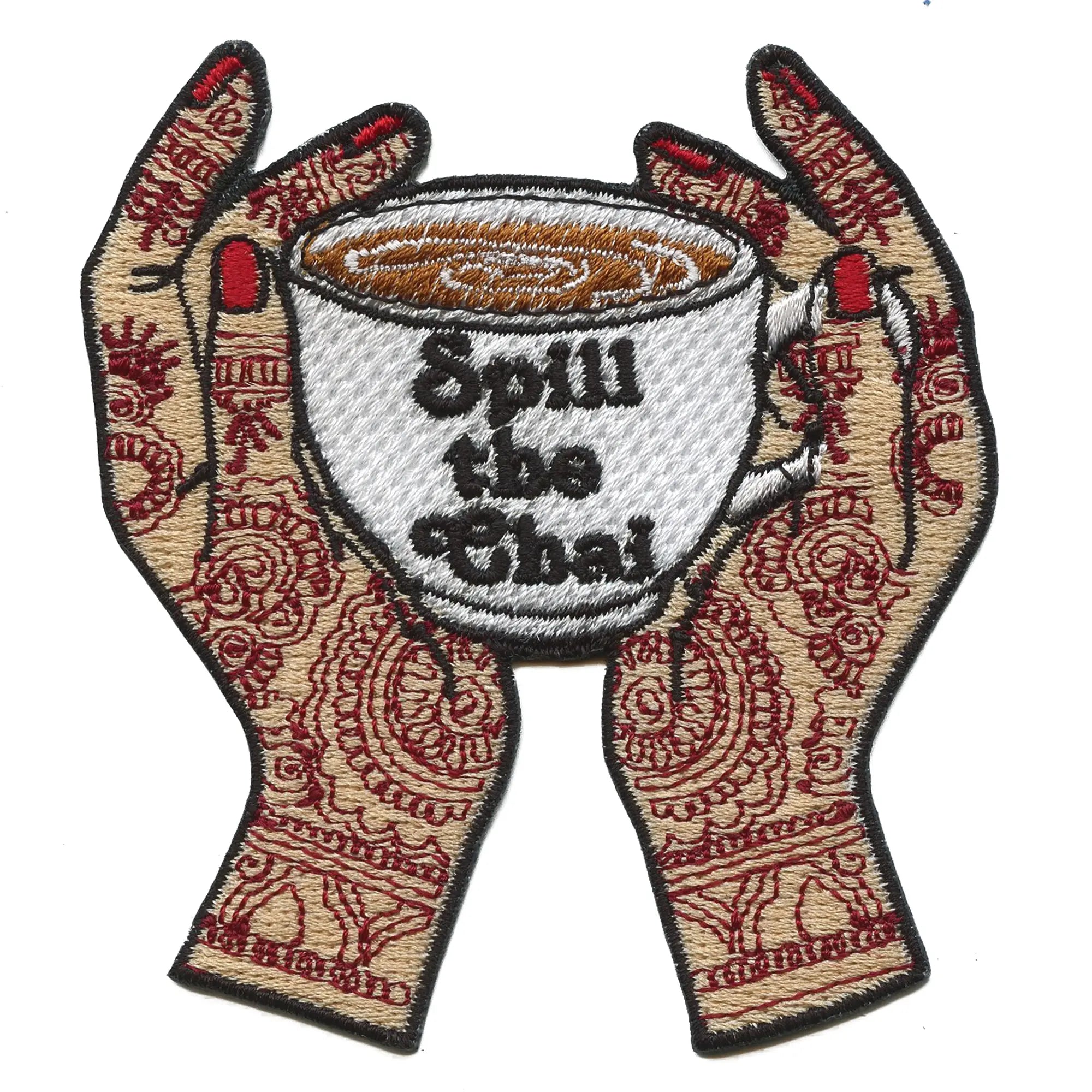 Spill The Chai Patch Henna Mendhi Tea Dasi Embroidered Iron On