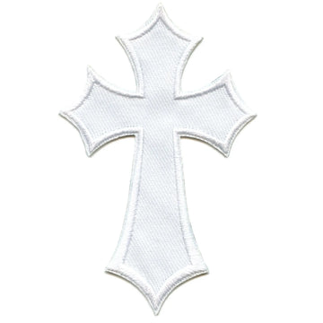 White Y2k Cross Patch Fashion Aesthetic Embroidered Applique Iron on