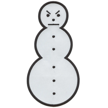 Angry Snowman Christmas Embroidered Iron On Patch Large