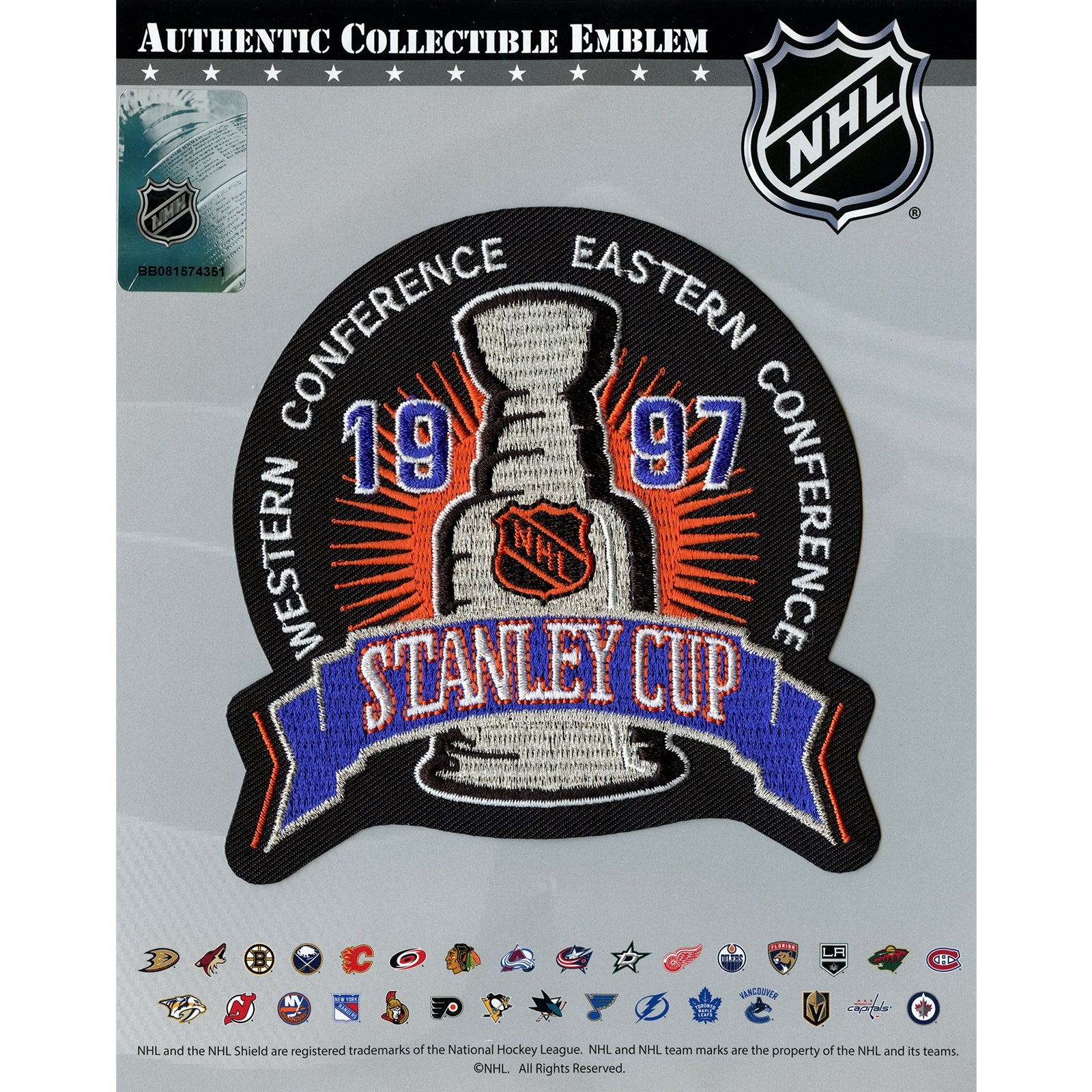 1997 NHL Stanley Cup Finals Jersey Patch Detroit Red Wings Philadelphia Flyers 