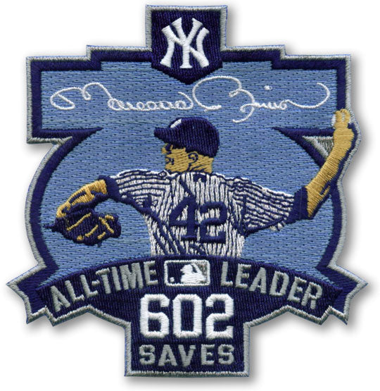 New York Yankees Mariano Rivera 602 Saves All-Time Leader Patch (2011) 