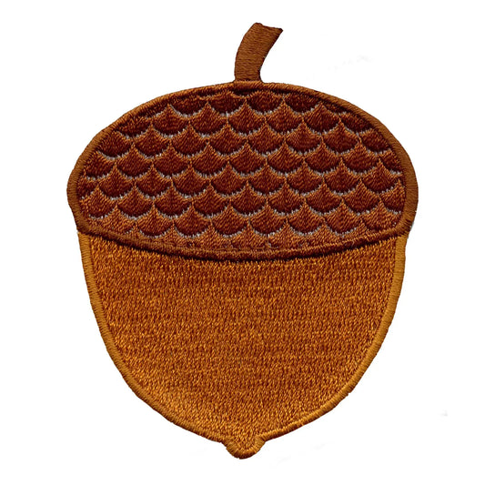 Acorn Nut Textured Patch Autumn Fall Oak Embroidered Iron On 