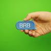 BRB Blue Text Bubble Embroidered Iron On Patch 