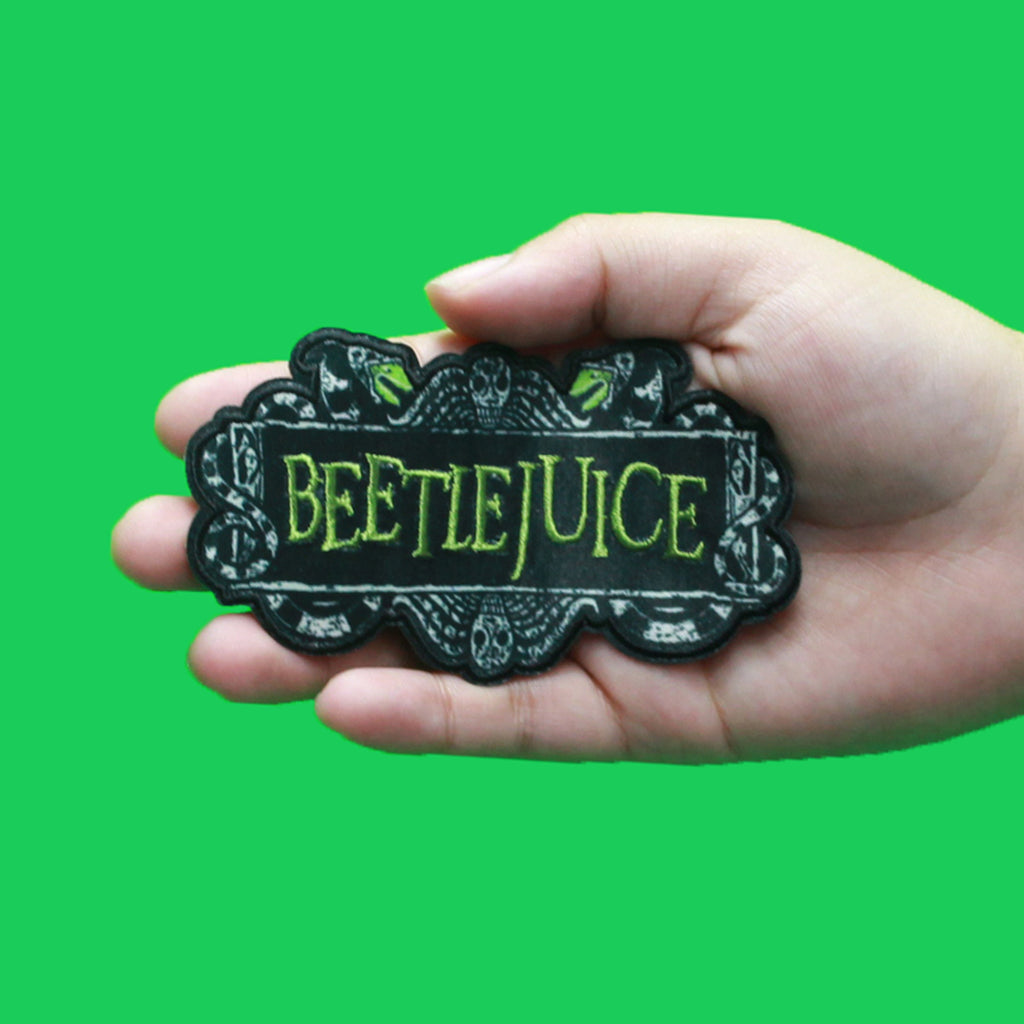 Beetlejuice Marquee Logo Patch Classic Movie Sublimated Iron On