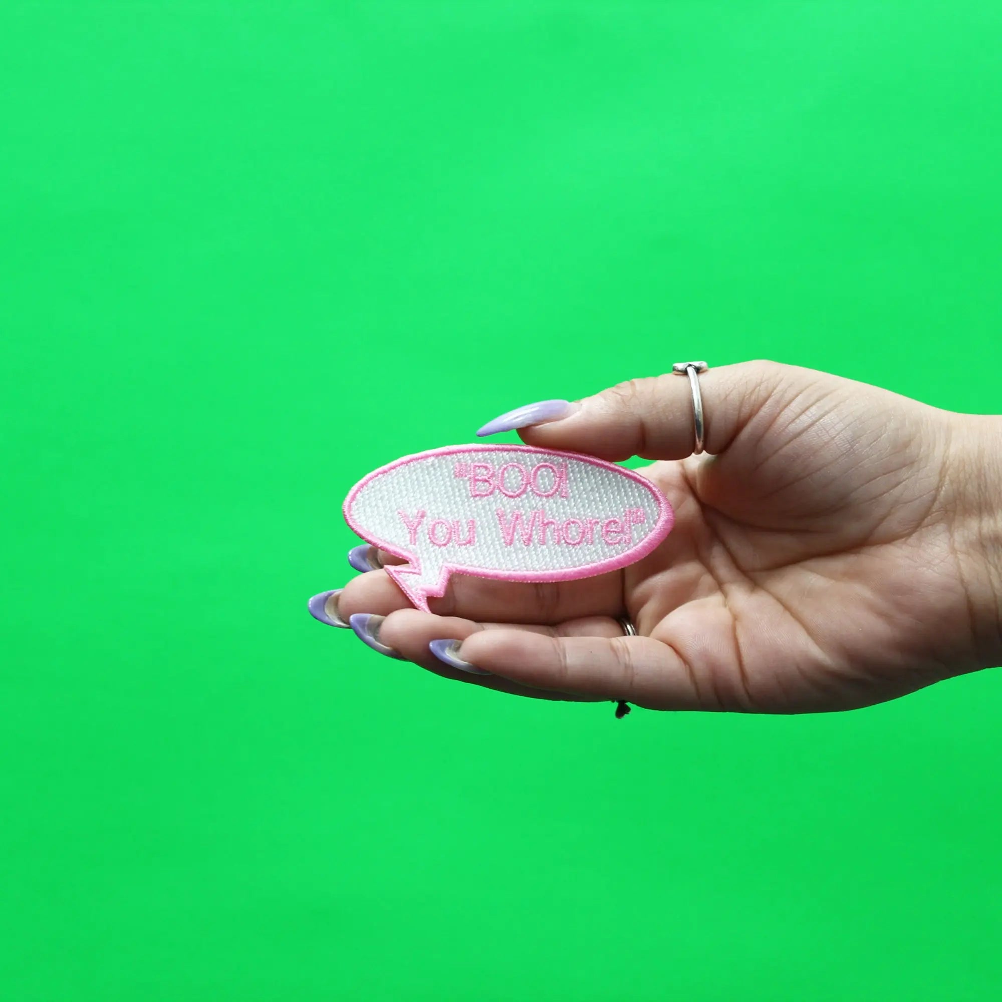 Boo You Wh*re Patch Word Bubble Embroidered Iron On 