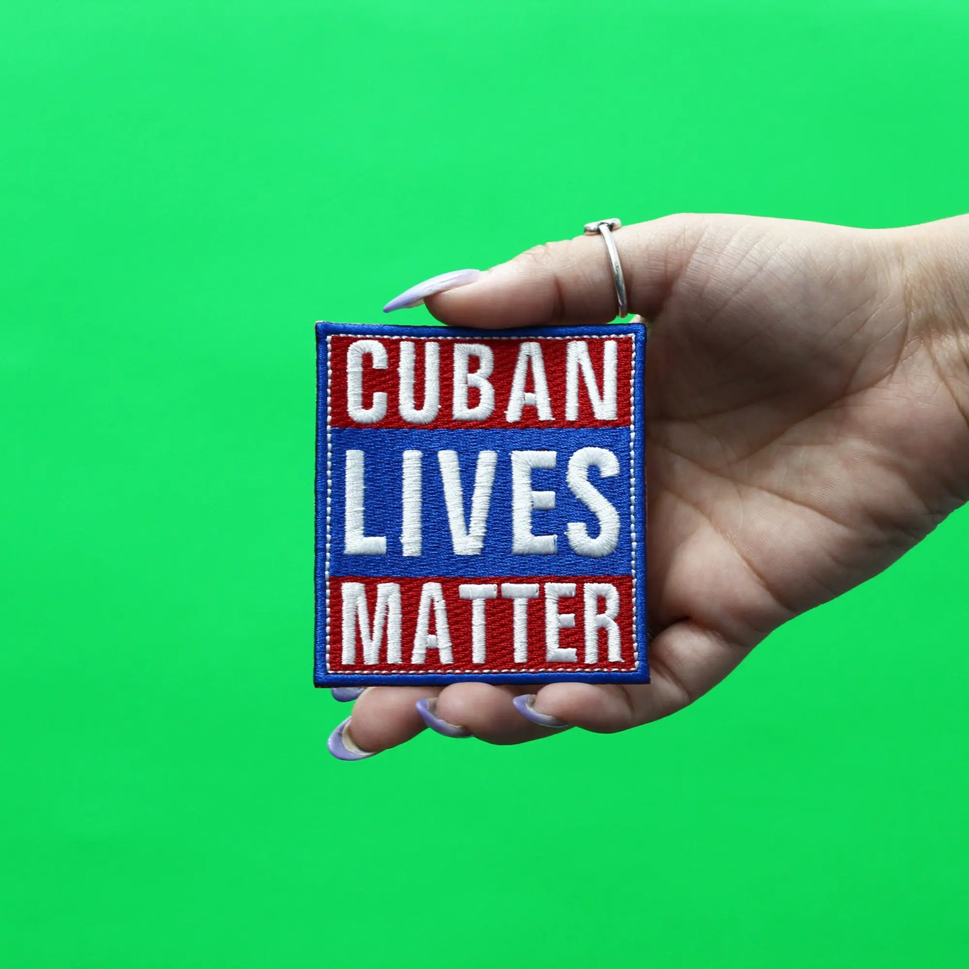Cuban Lives Matter Patch Social Movement Embroidered Iron On - Cuba Colors 