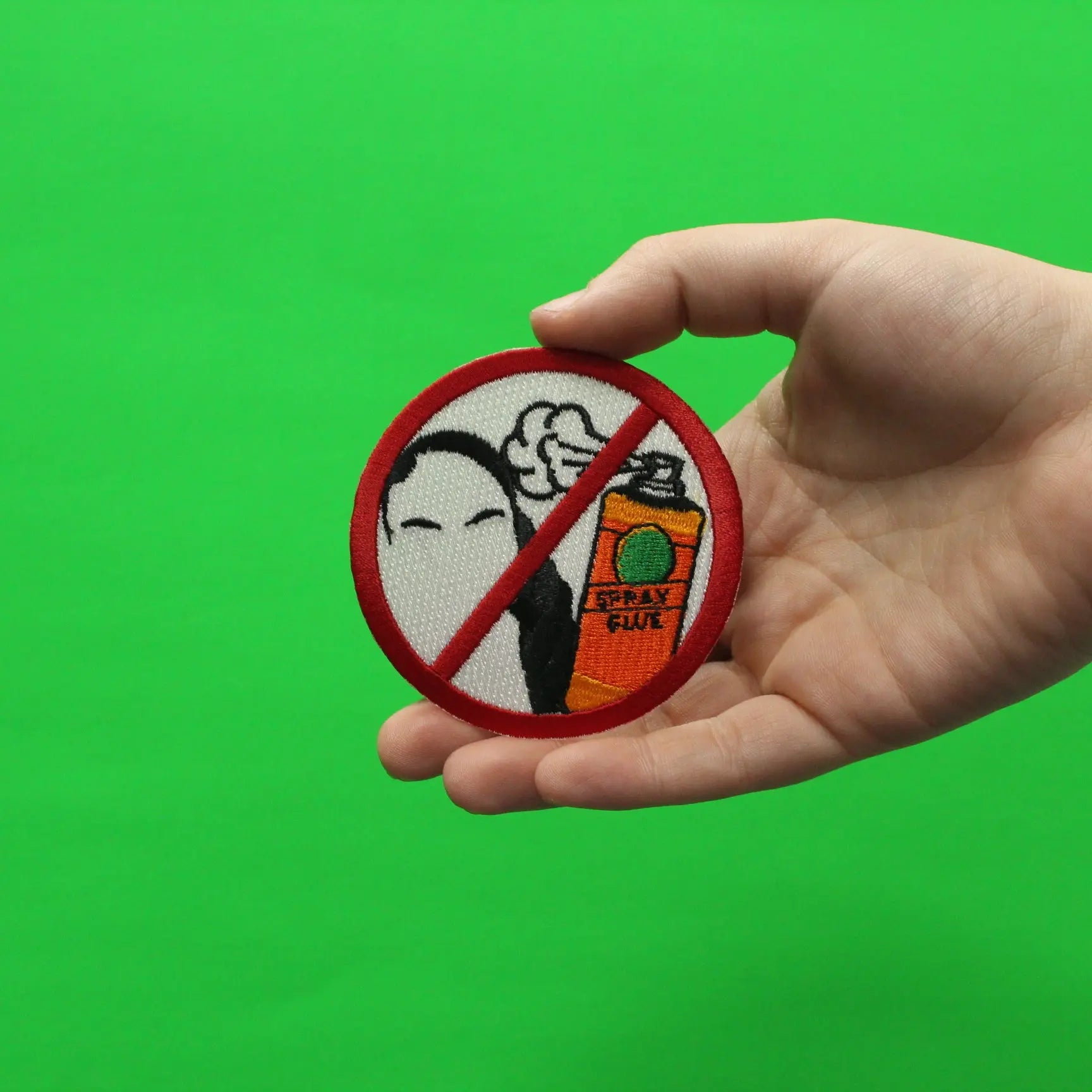Don't Spray In Hair Spray Glue Meme Iron On Embroidered Patch 