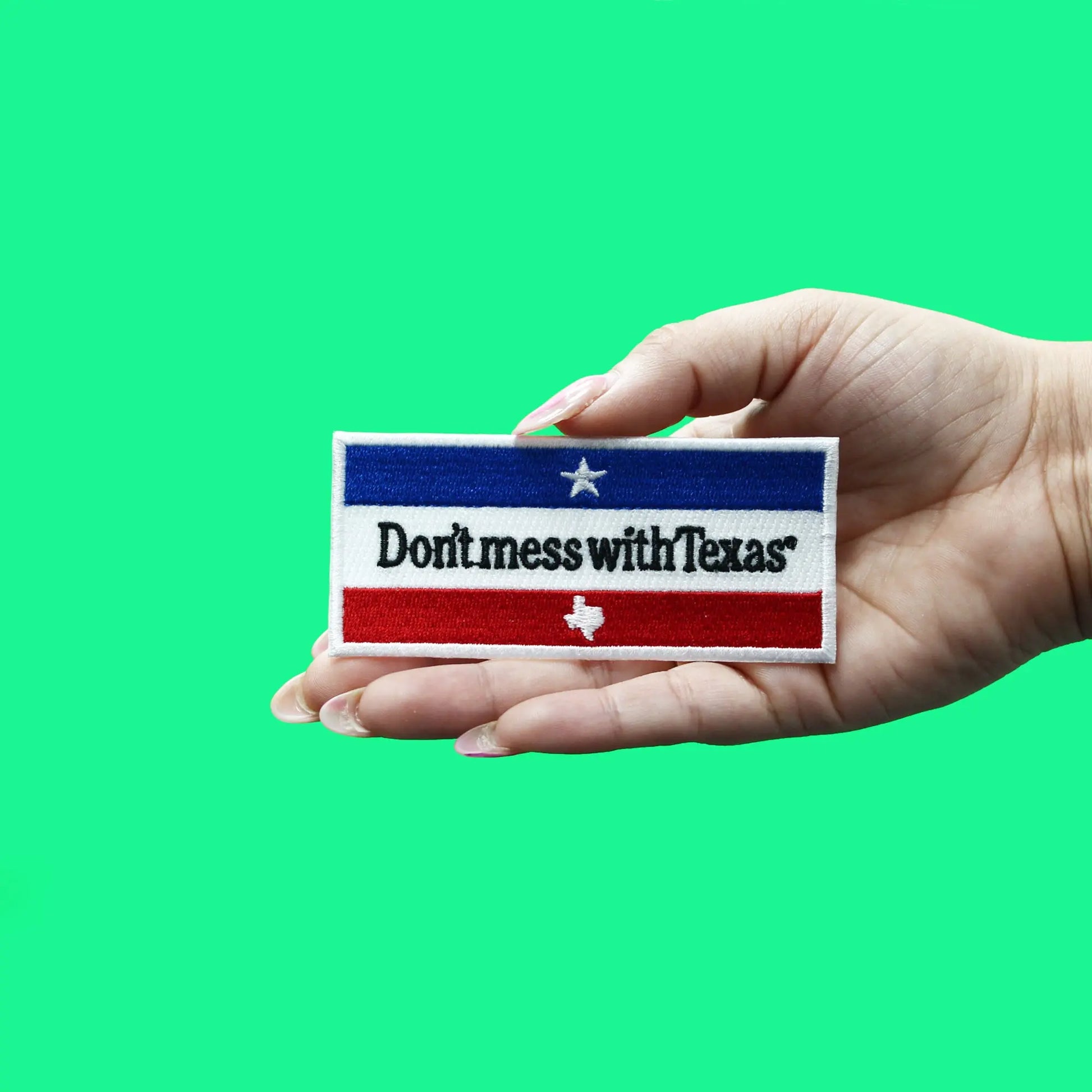 Official Don't Mess With Texas Patch Long Box Embroidered Iron On 