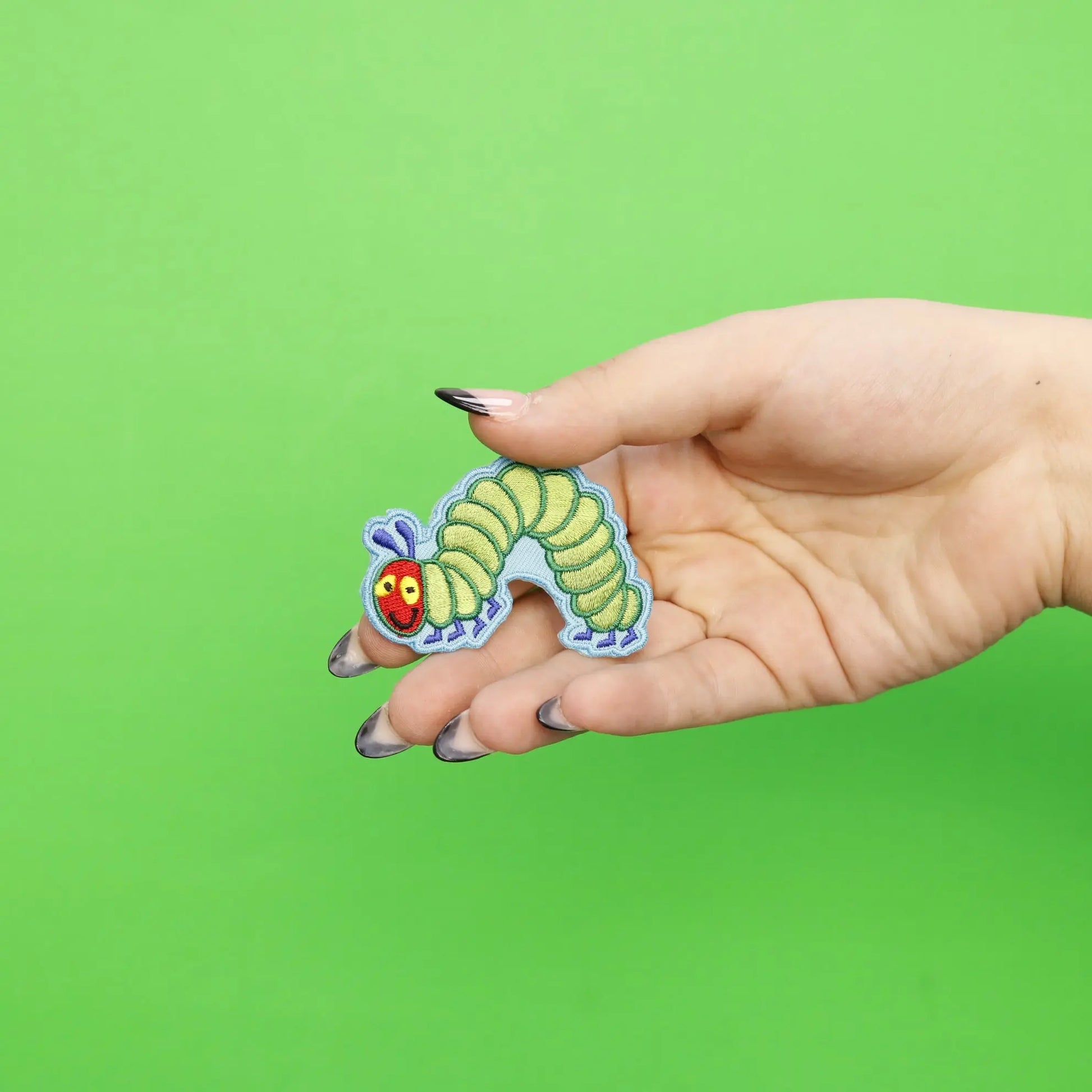 Happy Friendly Caterpillar Embroidered Iron On Patch 