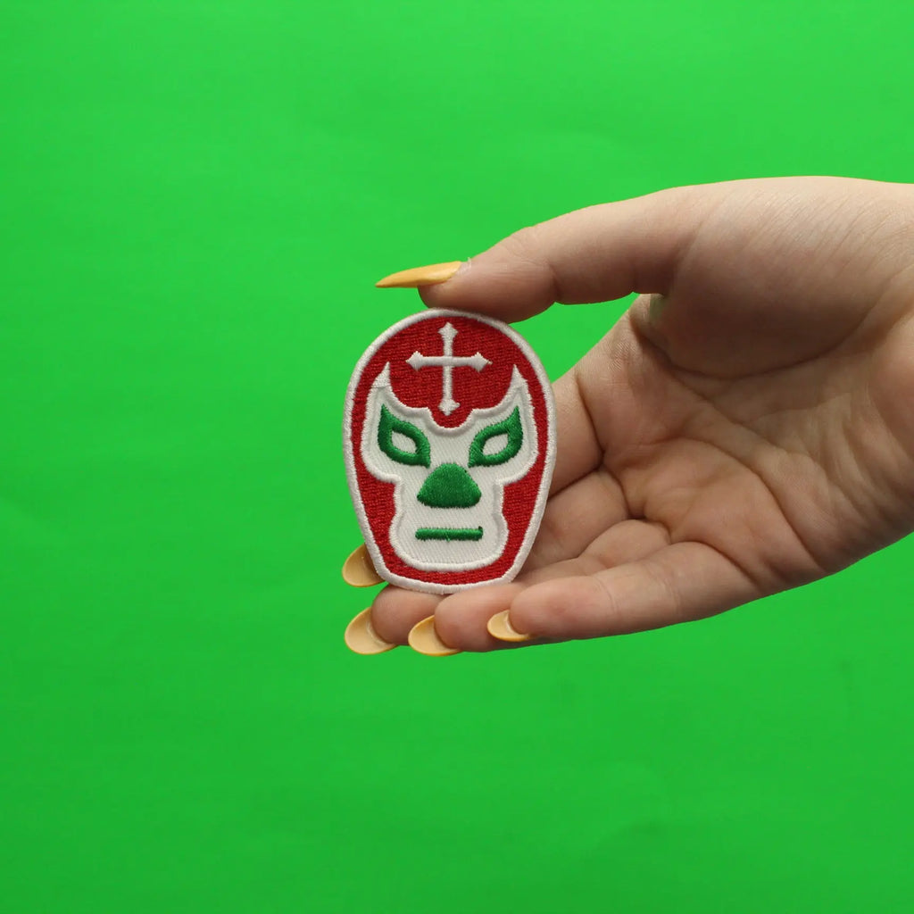Mexican Luchador Mask Embroidered Iron On Patch 