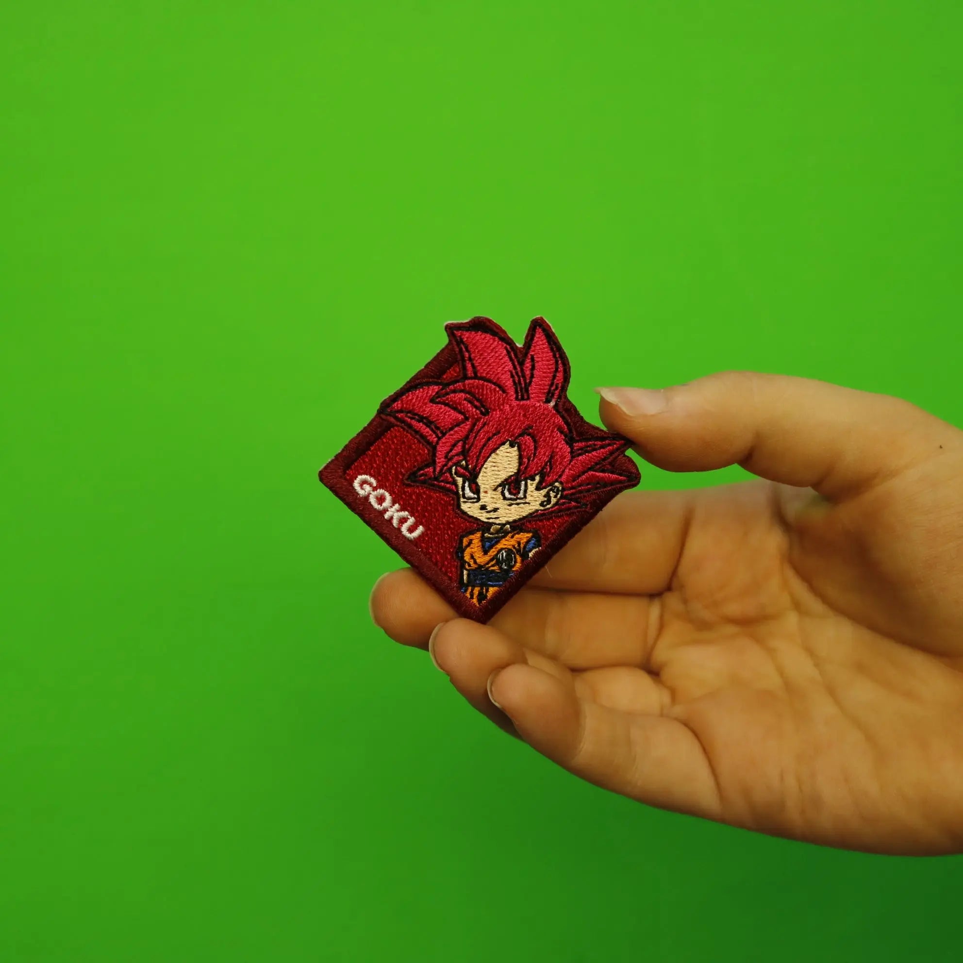 Dragon Ball Z Pink Goku Character Square Anime Embroidered Iron On Patch 