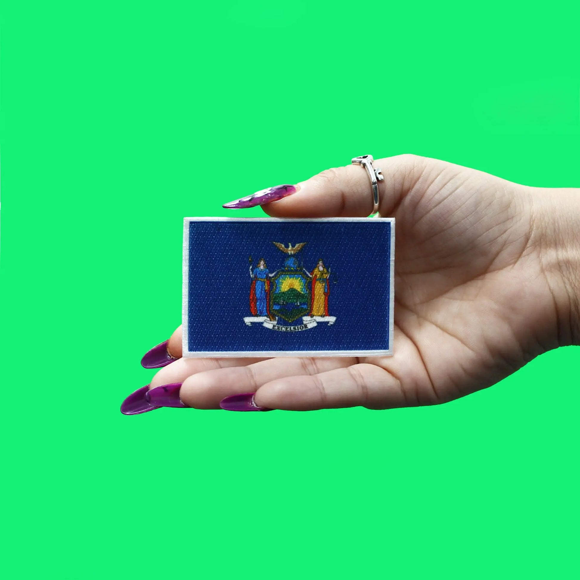 New York Patch State Flag Embroidered Iron On 