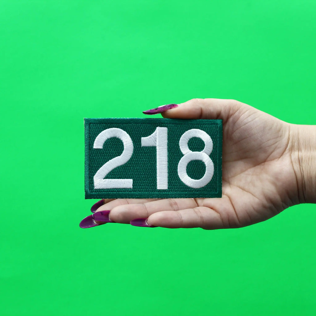 Player Number 218 Patch Survival Game Embroidered Iron On 