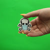 Skull And Crossbones Wearing A Mask Embroidered Iron-On Patch 
