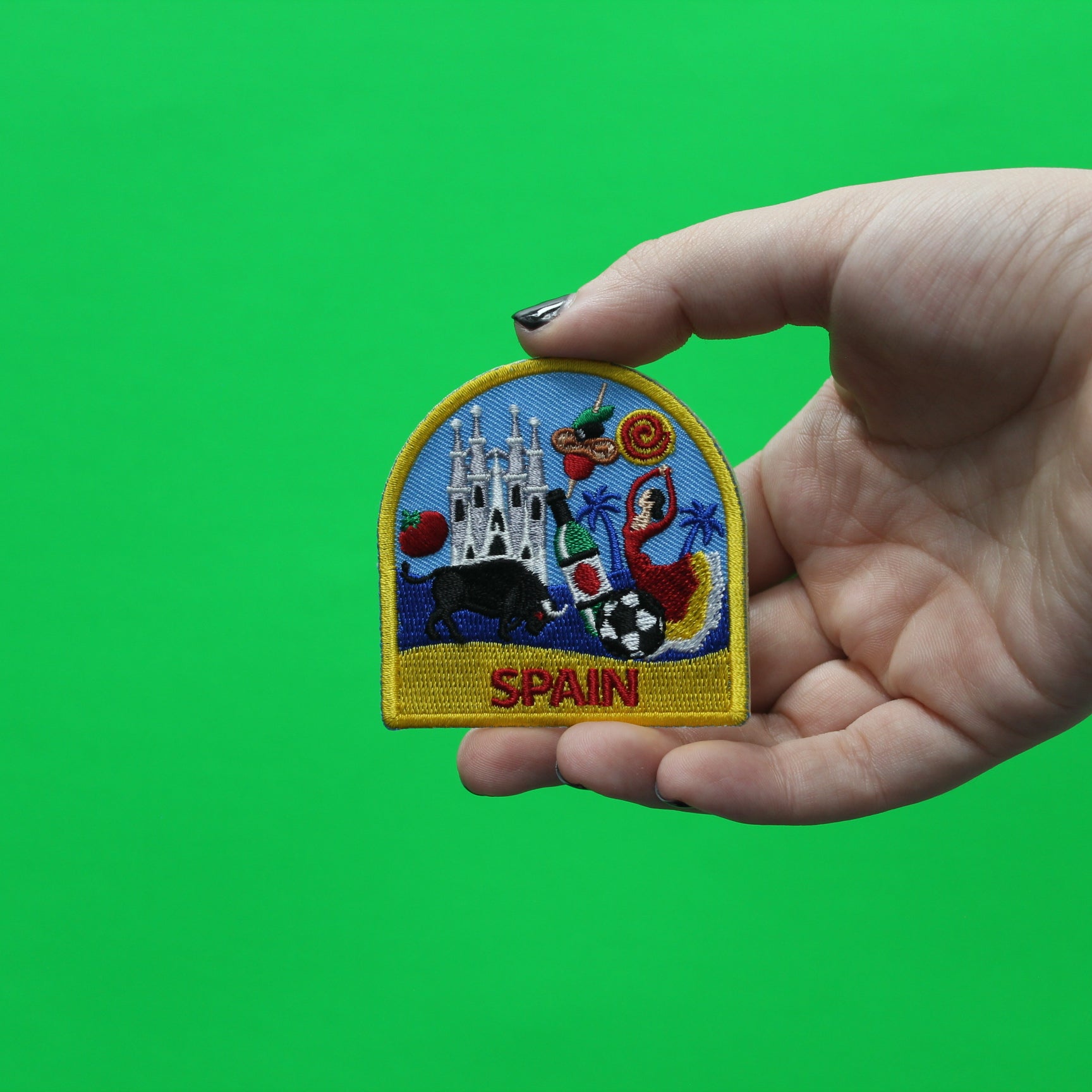 Spain World Showcase Shield Embroidered Iron On Patch 