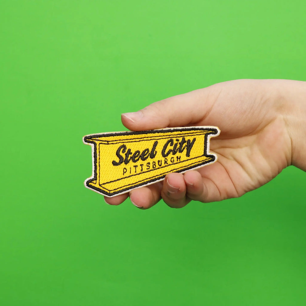 Pittsburgh Steel City Beam Embroidered Iron On Patch 