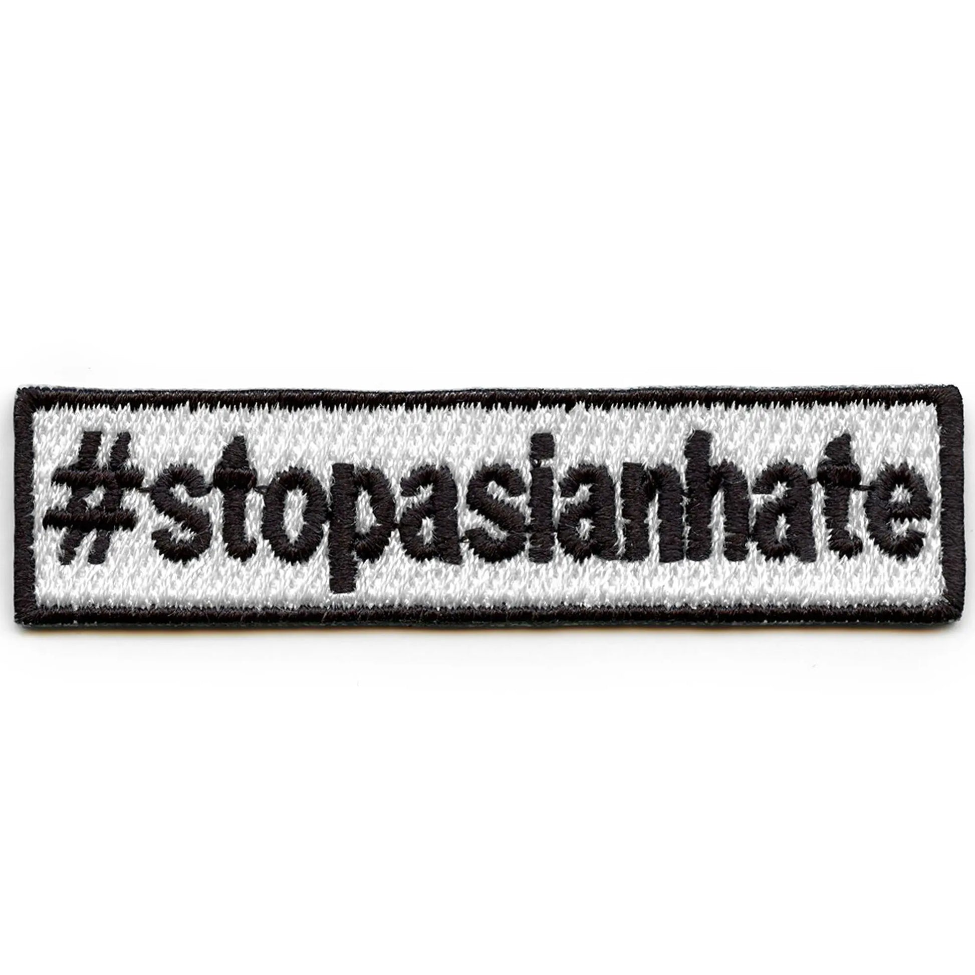 Stop Asian Hate Hashtag Movement Box Logo Embroidered Iron On Patch 