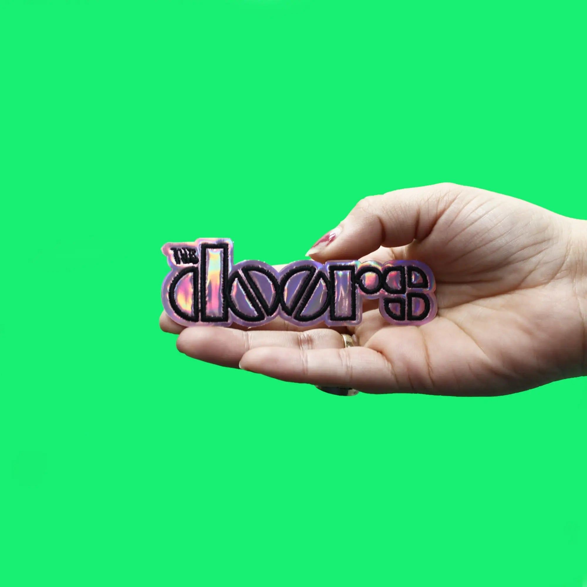 The Doors Patch Iridescent Vinyl Logo Embroidered Iron On 